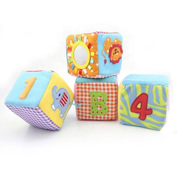 Custom sublimation embroider soft plush educational toys for kids learning alphabet lore stuffed block dice