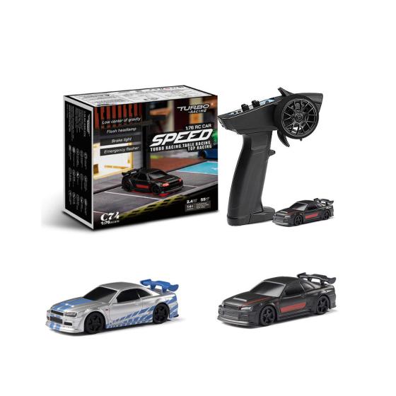 Mini Full Proportional Remote Control Toys Racing 4CH 2.4GHZ 1:76 C74 RC Sports Car RTR Kit For Kids And Adults