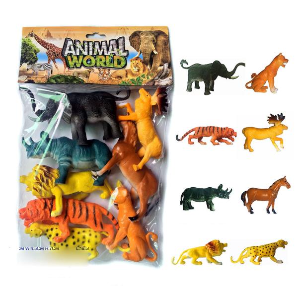 6inches kids educational gift plastic wild animal toy set