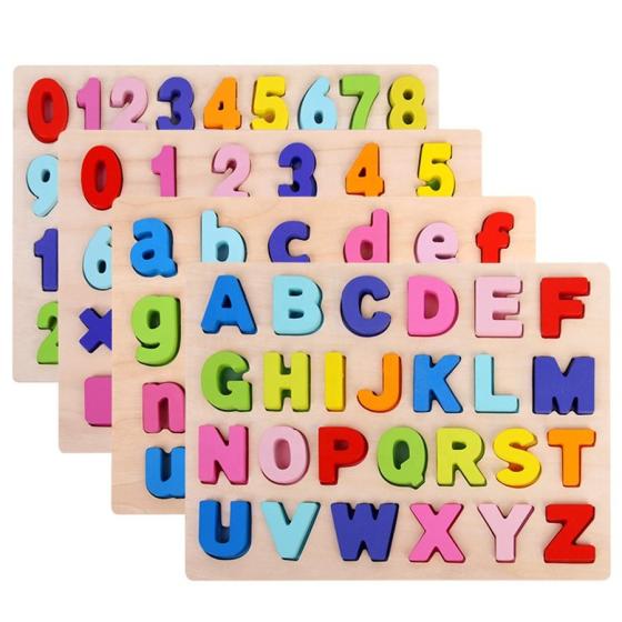 30cm Kid Early educational toys baby wooden puzzle toy alphabet number letter learning education child wood jigsaw toy
