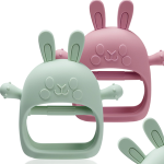 Food-Grade Silicone Baby Teething Chewy Sensory Bunny Toys Anti-Drop 100% BPA Free Teething Toys For Babies