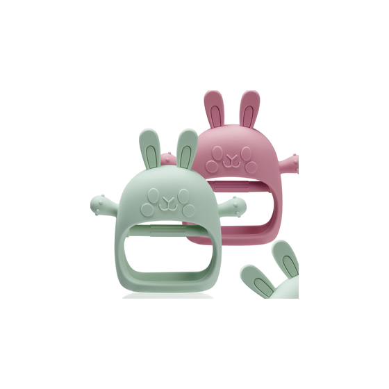 Food-Grade Silicone Baby Teething Chewy Sensory Bunny Toys Anti-Drop 100% BPA Free Teething Toys For Babies