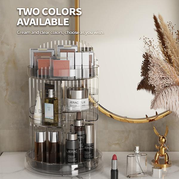 Home Vertical 360 Degree Plastic Cosmetic Organizer (Simple) Women's Makeup Storage Stand