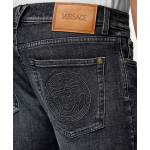 Medusa embroidered slim-fit jeans