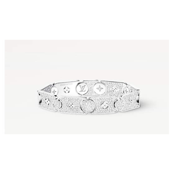 LES GASTONS VUITTON MASTERPIECE GOURMETTE 18K GOLD (WHITE) DIAMOND BRACELETTE