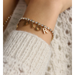 Gold-Finished Metal and Silver-Tone Crystals
