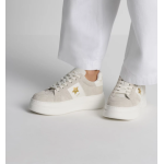 Light beige suede calf leather