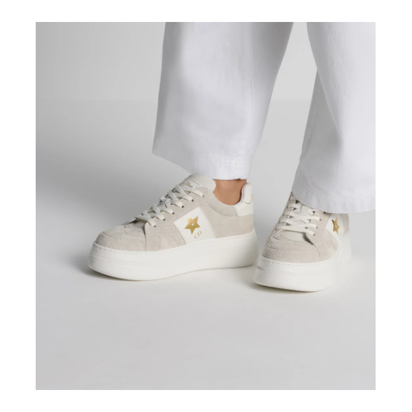Light beige suede calf leather