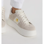 Light beige suede calf leather