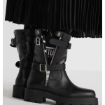 Black Calfskin and Black and White Technical Fabric