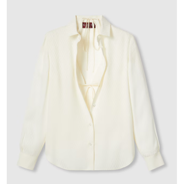 Gucci silk jacquard shirt and bra set