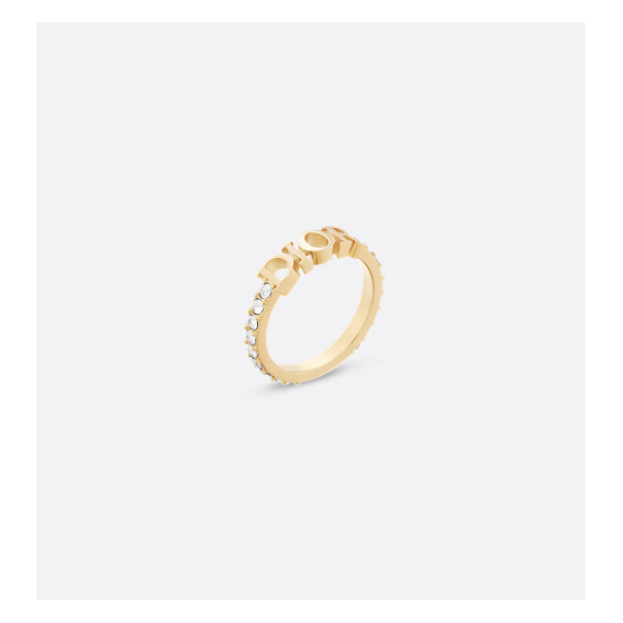 Gold-Finish Metal and White Crystals