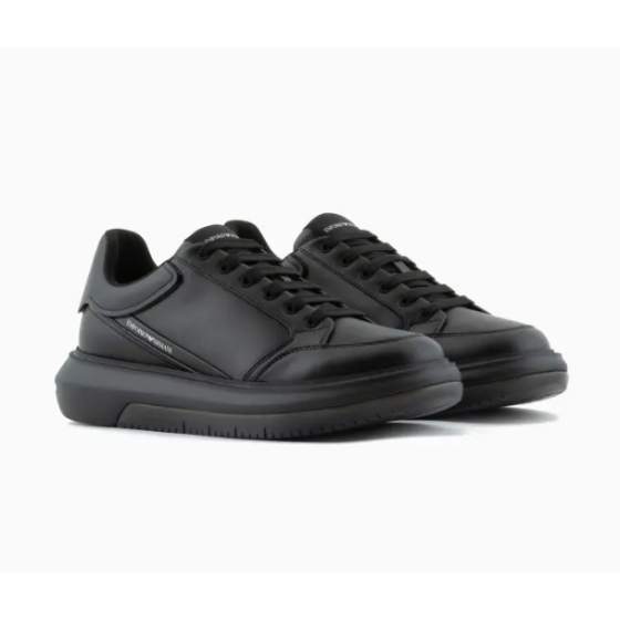 Men's Eagle Logo Leather Casual Sneakers