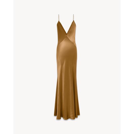 Silk Satin V-Neck Dress