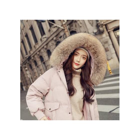 Celebrity style down jacket women's mid-length 2024 winter new style fashionable over-knee student Korean style thickened coat trend