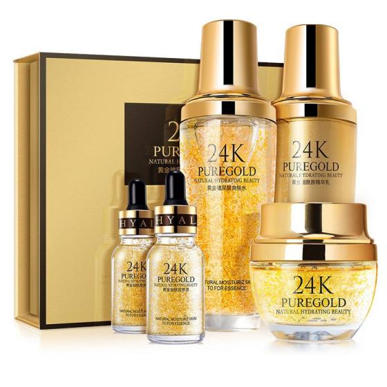 Skin Care Products OEM Cosmetics Set Whitening Lightening Luxury Skin Care Set 24k Gold Organic Private Label Skin Care Set
