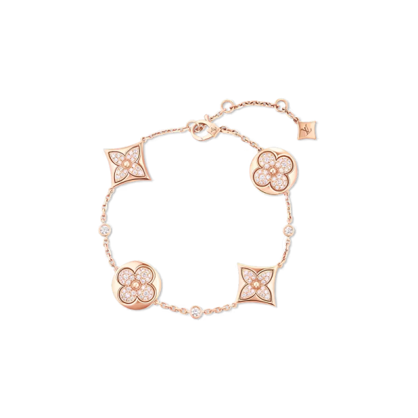 Color Blossom BB Multi-Motifs Bracelet, Pink Gold And Diamonds