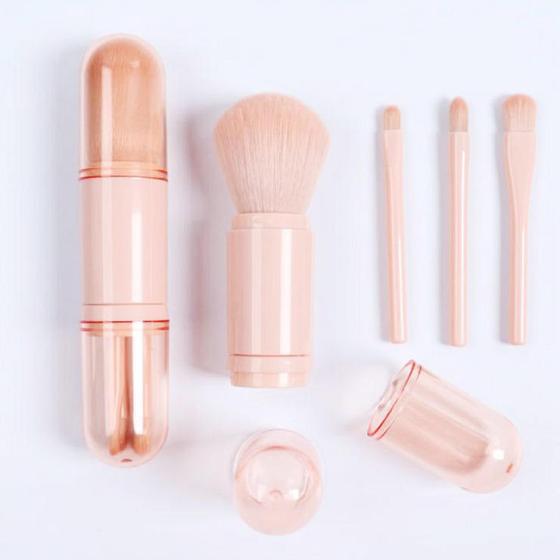 Wholesale Professional 4 in 1 Make Up Brushes Cosmetic Soft Natural Hair Beauty Make Up Tool Kit Soft Powder Portable Makeup Bru