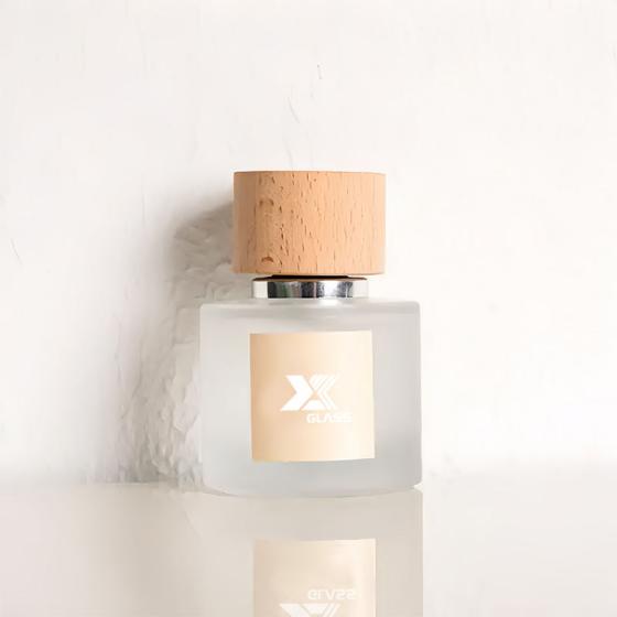 New Designer 50ml Wood Covered Glass perfume Spray Bottle With Box