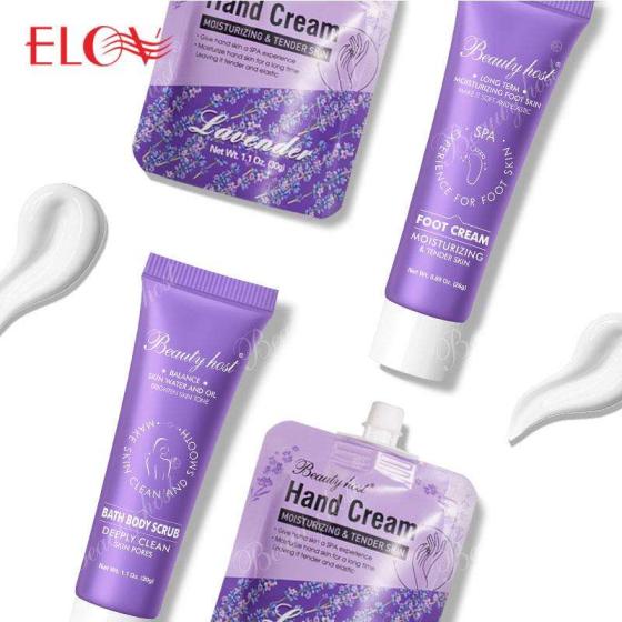 Lavender 3 in 1 Beauty Personal Care Travel Kit Body Scrub Hand Foot Cream Skin Care Gift Set