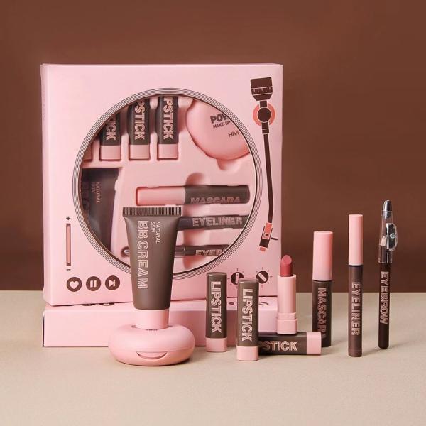 Gift Set 9 Piece Cosmetic Set Makeup Kit All In One Professional Set Lipstick Foundation Powder Mascara Makeup Kit For Girls