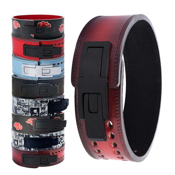Verchoo Heavy Duty Fitness Workout Power Powerlifting Cinturones Gym Weight Lumbar Leather Weight Buckle Lifting Belt For Men