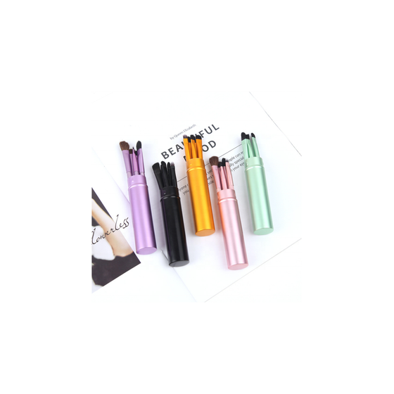 Professional 5pcs Travel Portable Mini Eye Makeup Brushes Set Eyeshadow Eyeliner Eyebrow Brush Lip MakeUp Brush Kit