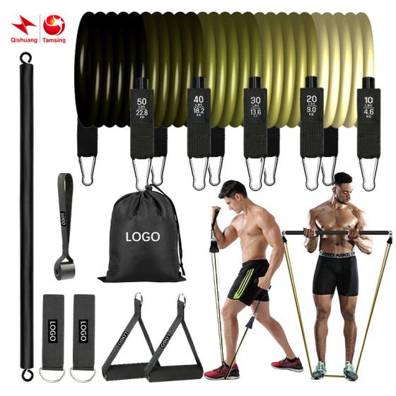 Workout Fitness TPE Resistance Bands Exercise Elastic Tubes Pilates Bar Training 12Pcs/Set Resistance Tube Band Set