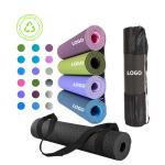 Factory Supply Manufactures Wholesale Cheap Durable Custom LOGO Printed Non Slip Gym Exercise Fitness Eco-friendly TPE Yoga Mat