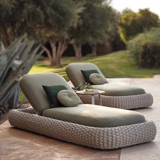 Luxury Modern Round Rattan Woven Moon Chair Popular Outdoor Leisure Sunbed Furniture For Pool Hotel Park Hall Use