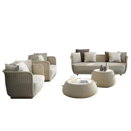 Outdoor sofa combination Northern Europe villa rattan sofa model room sun room outdoor patio rattan furniture