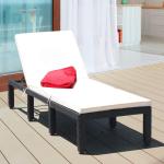 Leisure Outdoor Rattan Double Sun Bed Rattan Wicker Chaise Lounge Black Yellow White Beach OEM Frame Gray Style Modern Furniture