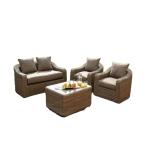 China Wholesale Retailer 4Pcs Outdoor Garden Leisure Aluminum Rattan Sofa Set
