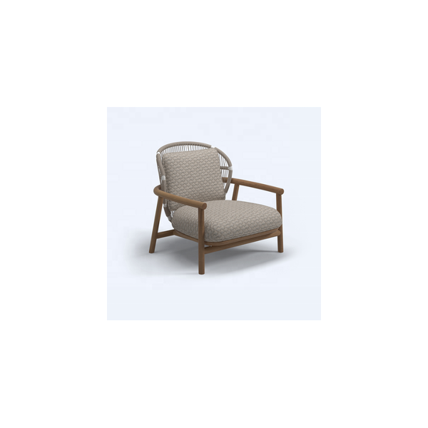Outdoor Modern Teak Highback Armchair Luxury Hotel Solid Wood Sofa Terrace Rope Wooden Lounge Upholstered High Back Sofa