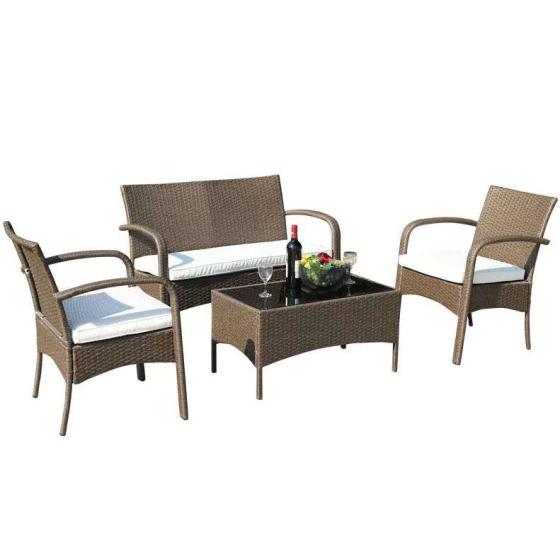 Outdoor furniture luxury garden rattan furniture synthetic wicker leisure set