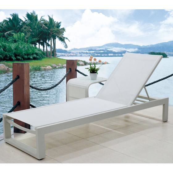 Modern Sun Pool Lounger Chairs With Side Table Sunbed Garden Metal Chaise Lounge Resort Hotel Commercial outdoor Furniture