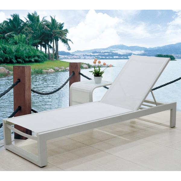 Modern Sun Pool Lounger Chairs With Side Table Sunbed Garden Metal Chaise Lounge Resort Hotel Commercial outdoor Furniture