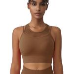 Women's Seamless Running Bra Soft Compression Stretchy Hollow Quick Dry Supportive Breathable Yoga Fitness Sportswear XS Spandex