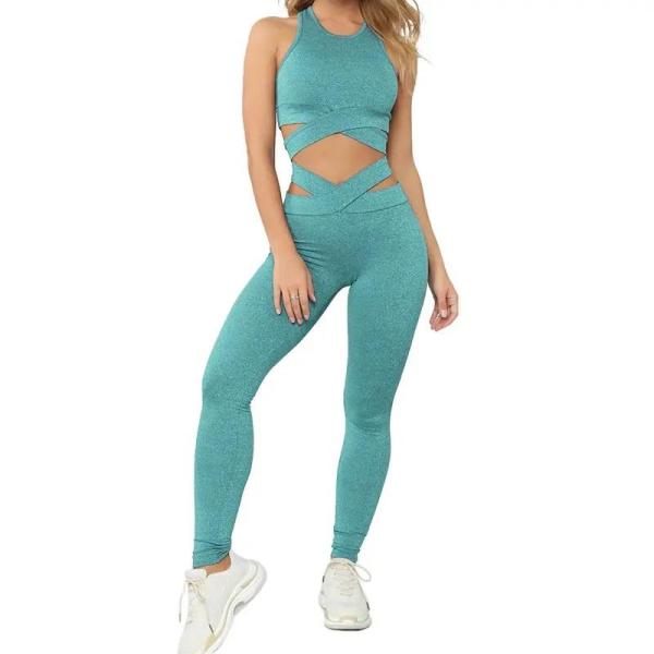 2 Pcs Women Sportswear Butt Lift Workout Sets Sport Leggings Gym Fitness Seamless Yoga Active Wear Sets