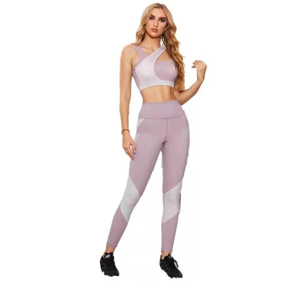 Custom Label 2 Piece Women Sportswear Sets Solid Color Gym Fitness Set High Supportive Hip Lift Yoga Wear Sets For Women