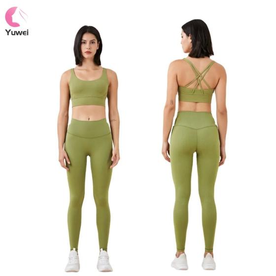 TikTok Custom Logo Activewear Clothing Yoga Sport Bra Top Yoga Wear Workout Sportswear Gym Fitness Sets