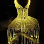 Custom LED Luminous Clothes To Match LED Light Up Glowing Hat Fiber Optic Clothing For Stage Dance Party