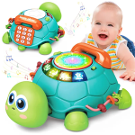 New design baby phone toy educational multifunctional crawling induction baby telephone toy musical turtle toy